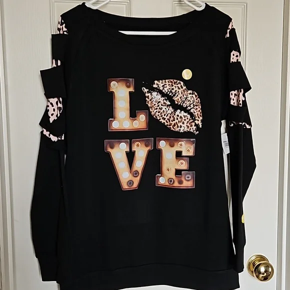 Animal Print Long Sleeve Sweatshirt Size Large - Picture 1 of 12